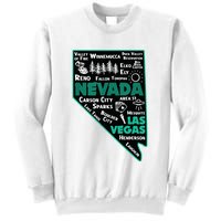 Nevada Las Vegas Map Winnemucca Reno Elko Ely Carson City Sweatshirt