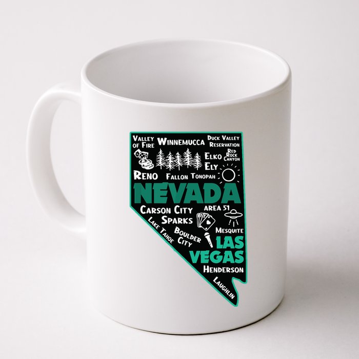 Nevada Las Vegas Map Winnemucca Reno Elko Ely Carson City Mug