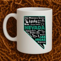 Nevada Las Vegas Map Winnemucca Reno Elko Ely Carson City Mug