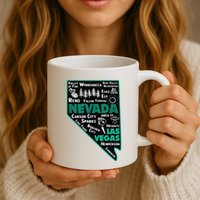 Nevada Las Vegas Map Winnemucca Reno Elko Ely Carson City Mug
