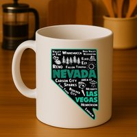 Nevada Las Vegas Map Winnemucca Reno Elko Ely Carson City Mug
