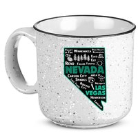 Nevada Las Vegas Map Winnemucca Reno Elko Ely Carson City 15oz Campfire Ceramic Mug