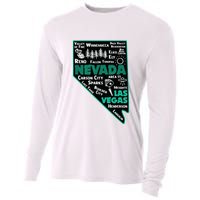 Nevada Las Vegas Map Winnemucca Reno Elko Ely Carson City Cooling Performance Long Sleeve Crew