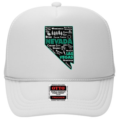 Nevada Las Vegas Map Winnemucca Reno Elko Ely Carson City Trucker Hat