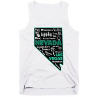 Nevada Las Vegas Map Winnemucca Reno Elko Ely Carson City Tank Top
