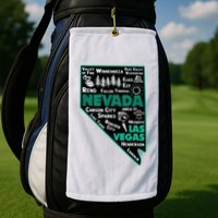 Nevada Las Vegas Map Winnemucca Reno Elko Ely Carson City Golf Towel