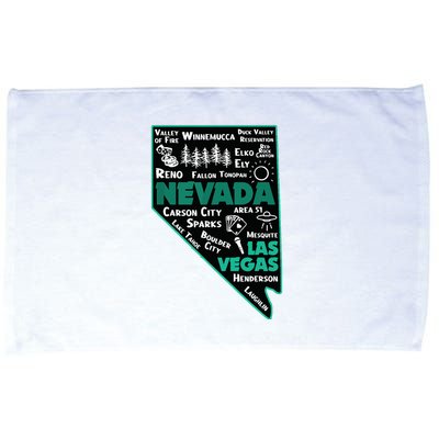 Nevada Las Vegas Map Winnemucca Reno Elko Ely Carson City Microfiber Hand Towel