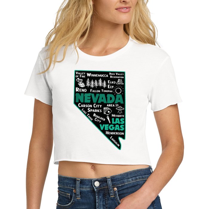 Nevada Las Vegas Map Winnemucca Reno Elko Ely Carson City Crop Top