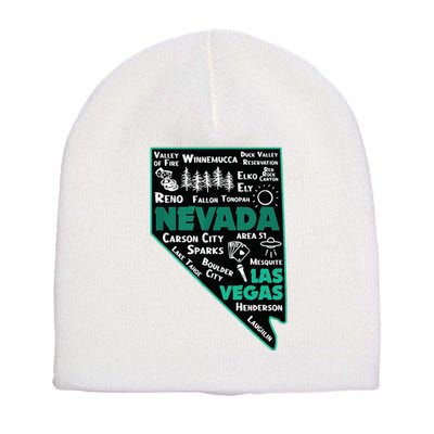 Nevada Las Vegas Map Winnemucca Reno Elko Ely Carson City Short Acrylic Beanie