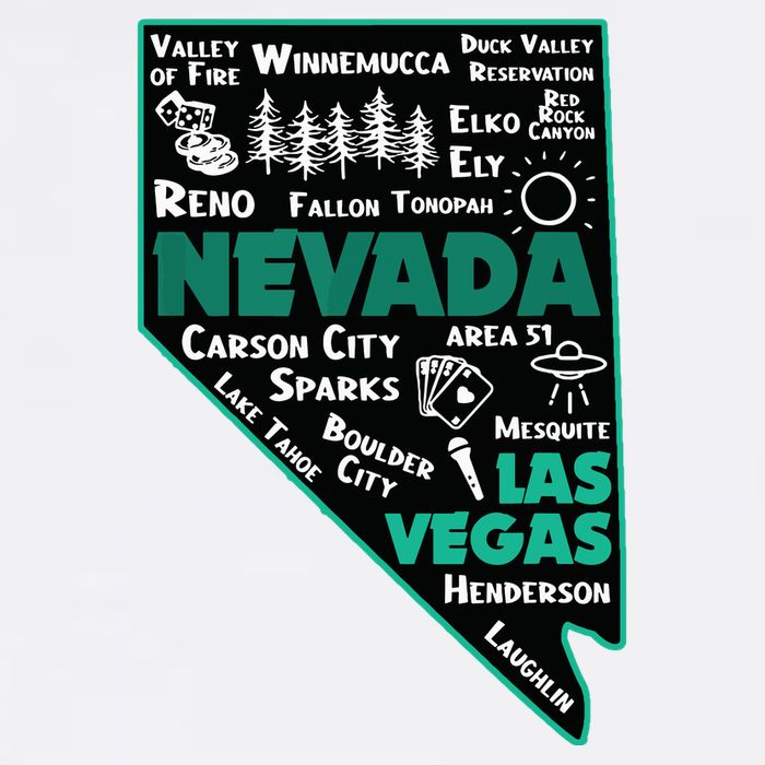 Nevada Las Vegas Map Winnemucca Reno Elko Ely Carson City Short Acrylic Beanie