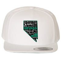 Nevada Las Vegas Map Winnemucca Reno Elko Ely Carson City Wool Snapback Cap