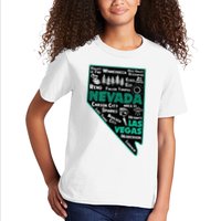 Nevada Las Vegas Map Winnemucca Reno Elko Ely Carson City Kids T-Shirt