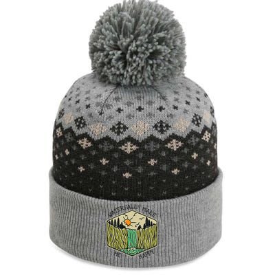 Nature Lover Waterfall Lovers Waterfall Happy Love Hiking The Baniff Cuffed Pom Beanie