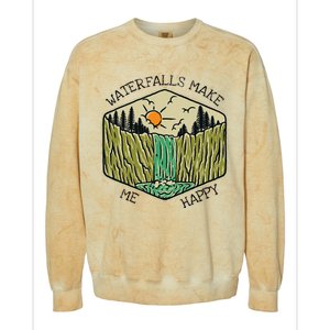 Nature Lover Waterfall Lovers Waterfall Happy Love Hiking Colorblast Crewneck Sweatshirt