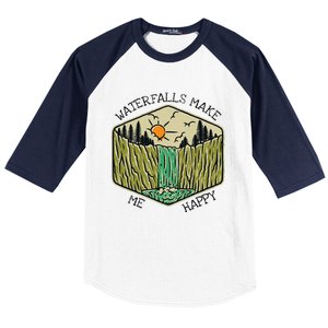 Nature Lover Waterfall Lovers Waterfall Happy Love Hiking Baseball Sleeve Shirt