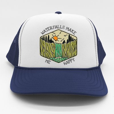 Nature Lover Waterfall Lovers Waterfall Happy Love Hiking Trucker Hat