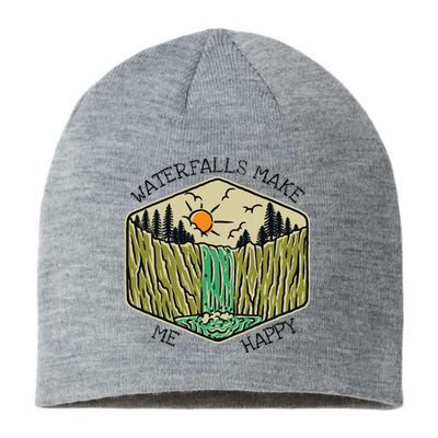 Nature Lover Waterfall Lovers Waterfall Happy Love Hiking Sustainable Beanie