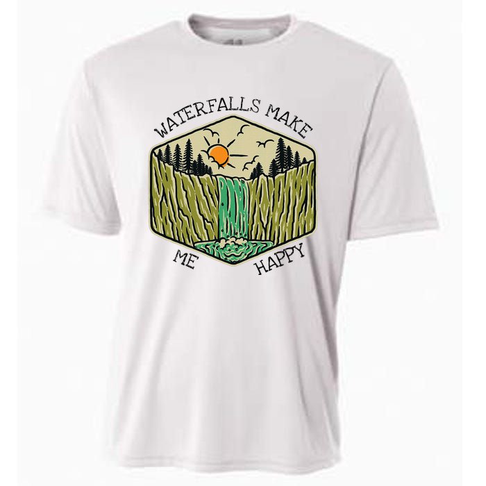 Nature Lover Waterfall Lovers Waterfall Happy Love Hiking Cooling Performance Crew T-Shirt