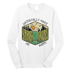 Nature Lover Waterfall Lovers Waterfall Happy Love Hiking Long Sleeve Shirt