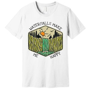 Nature Lover Waterfall Lovers Waterfall Happy Love Hiking Premium T-Shirt