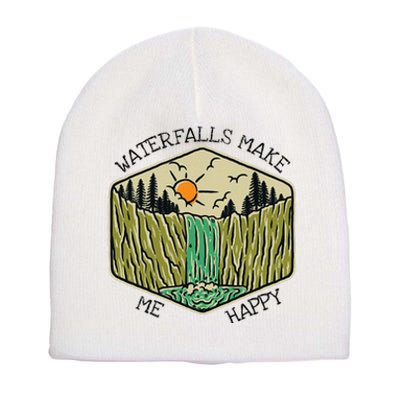 Nature Lover Waterfall Lovers Waterfall Happy Love Hiking Short Acrylic Beanie