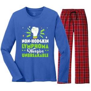 Nongifthodgkin Lymphoma Warrior Unbreakable Cancer Fighter Cute Gift Women's Long Sleeve Flannel Pajama Set 