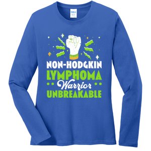 Nongifthodgkin Lymphoma Warrior Unbreakable Cancer Fighter Cute Gift Ladies Long Sleeve Shirt