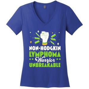 Nongifthodgkin Lymphoma Warrior Unbreakable Cancer Fighter Cute Gift Women's V-Neck T-Shirt