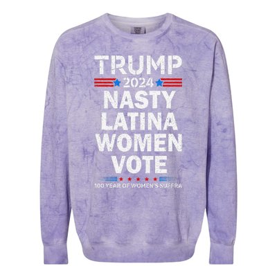 Nasty Latina Women Vote Trump 2024 Presidential 47 Pro Trump Colorblast Crewneck Sweatshirt