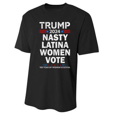 Nasty Latina Women Vote Trump 2024 Presidential 47 Pro Trump Performance Sprint T-Shirt