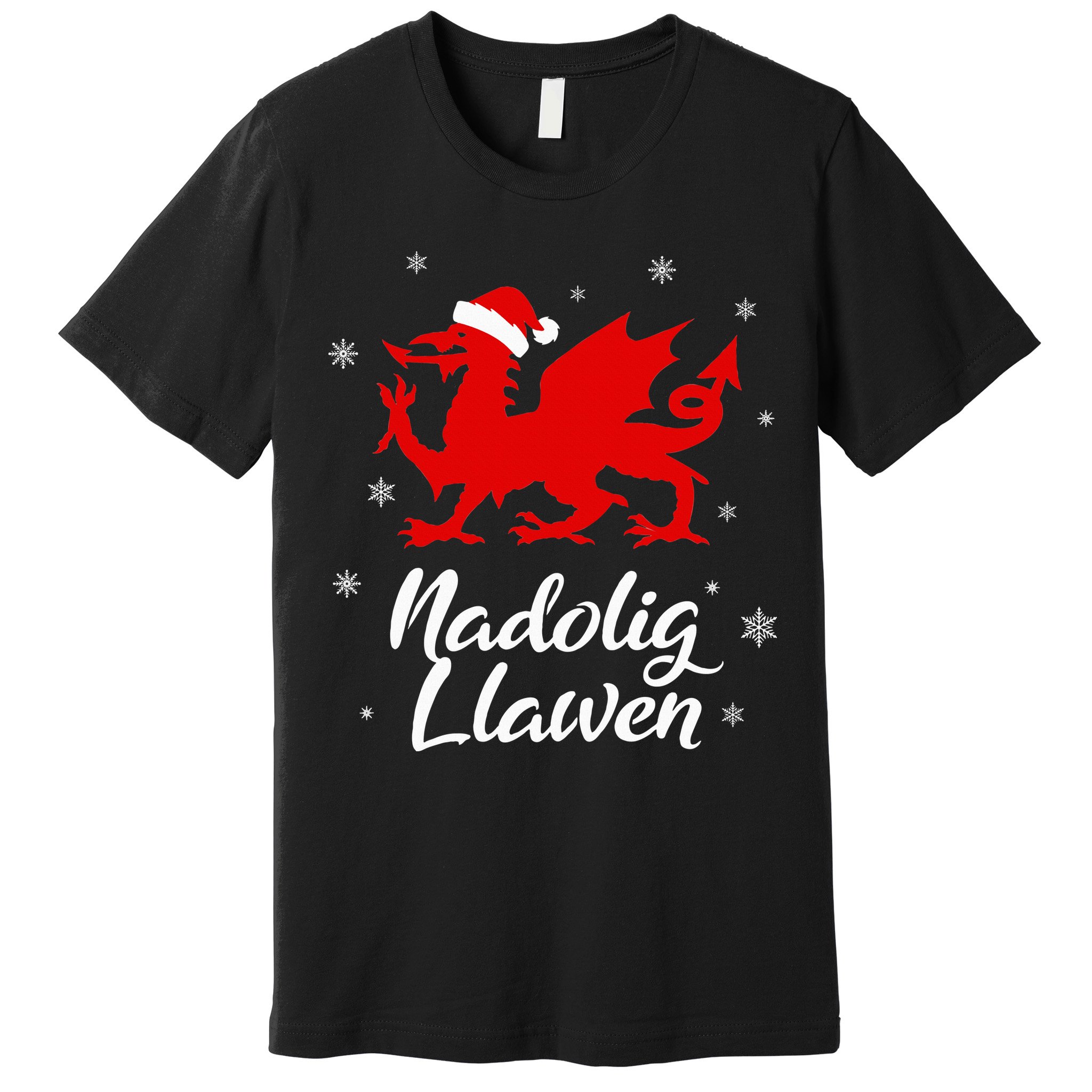 Nadolig Llawen Wales Welsh Cymru Merry Christmas Dragon Premium T-Shirt