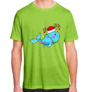 Narwhal Lover Xmas Lighting Santa Narwhal Christmas Adult ChromaSoft Performance T-Shirt