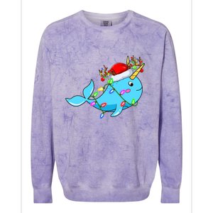 Narwhal Lover Xmas Lighting Santa Narwhal Christmas Colorblast Crewneck Sweatshirt