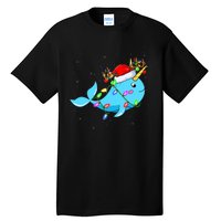 Narwhal Lover Xmas Lighting Santa Narwhal Christmas Tall T-Shirt