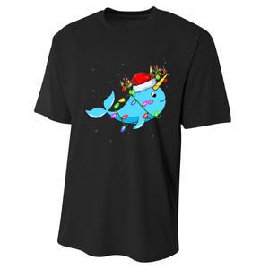 Narwhal Lover Xmas Lighting Santa Narwhal Christmas Performance Sprint T-Shirt