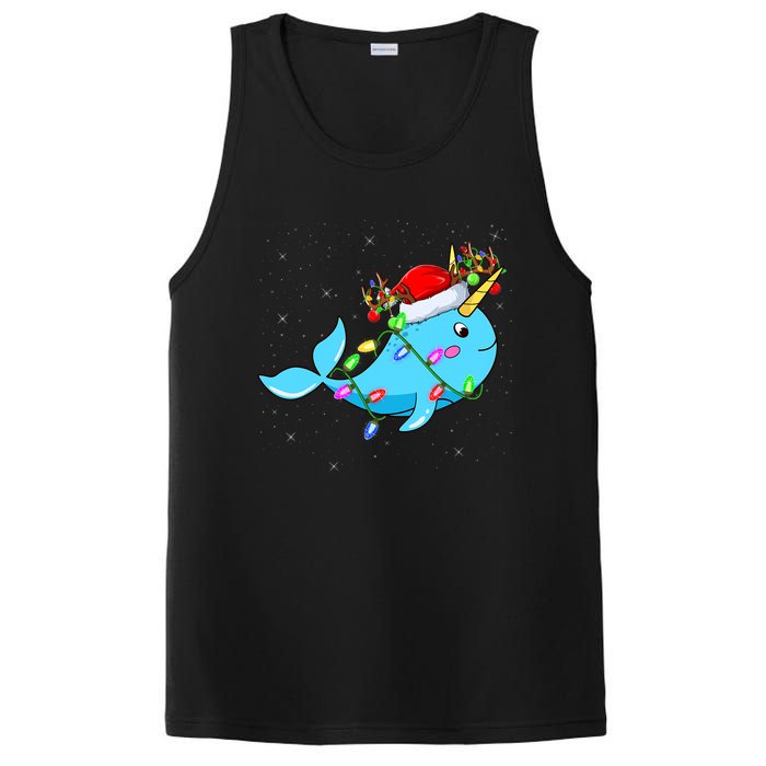 Narwhal Lover Xmas Lighting Santa Narwhal Christmas PosiCharge Competitor Tank