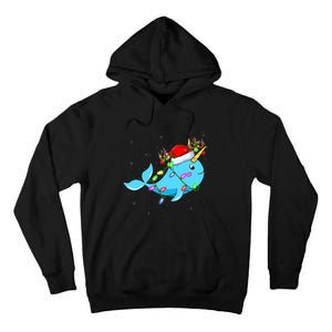 Narwhal Lover Xmas Lighting Santa Narwhal Christmas Tall Hoodie