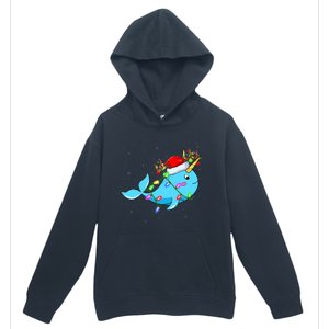 Narwhal Lover Xmas Lighting Santa Narwhal Christmas Urban Pullover Hoodie