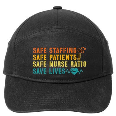 Nurse March 2023 Nurse Support Safe Staffing Save Lives 7-Panel Snapback Hat