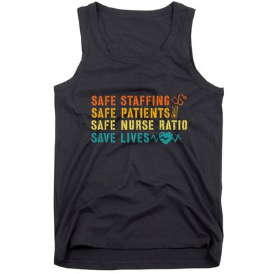 Nurse March 2023 Nurse Support Safe Staffing Save Lives Tank Top