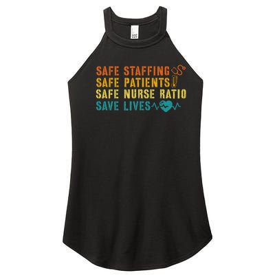 Nurse March 2023 Nurse Support Safe Staffing Save Lives Women’s Perfect Tri Rocker Tank