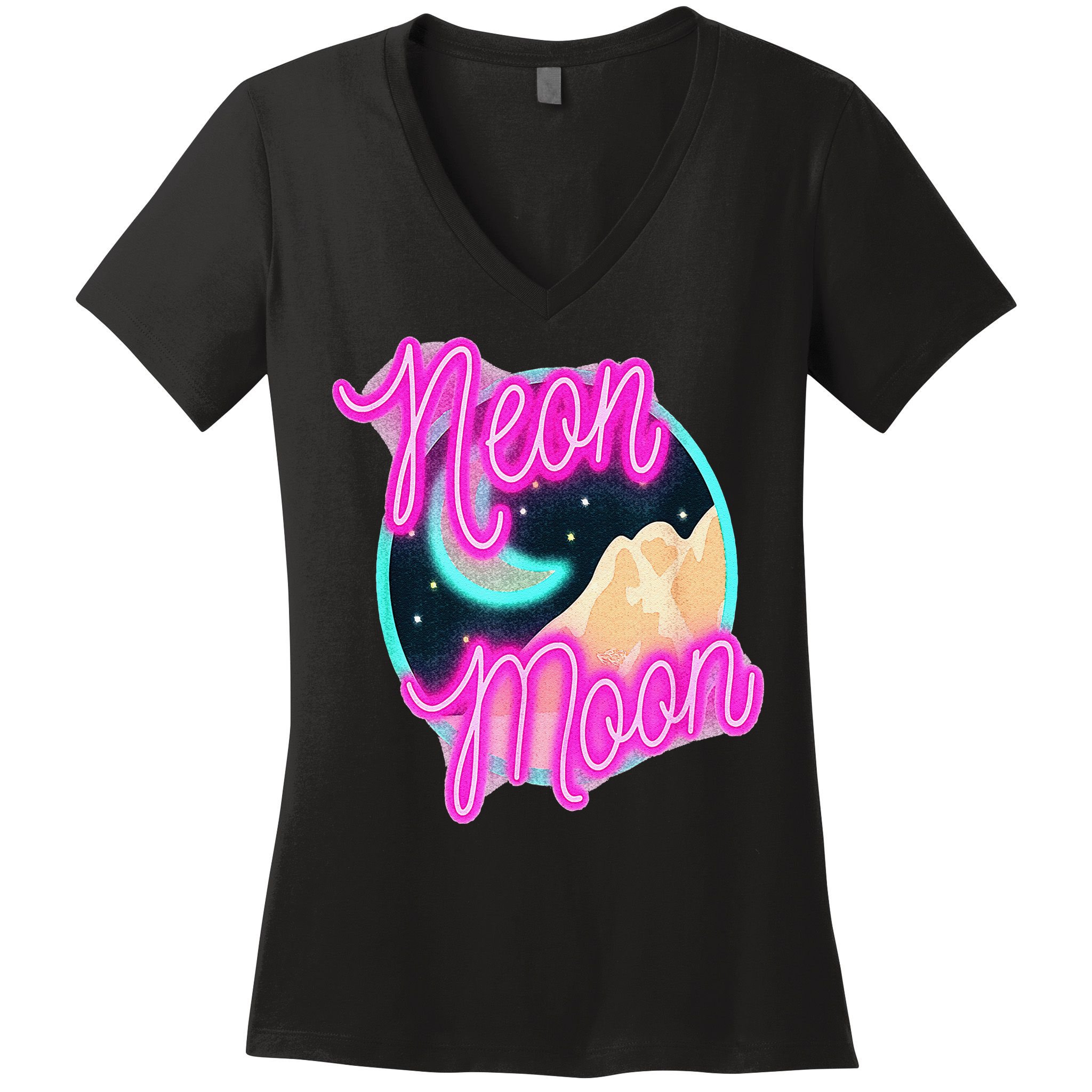 Neon Moon 90s Country Music Women's V-Neck T-Shirt