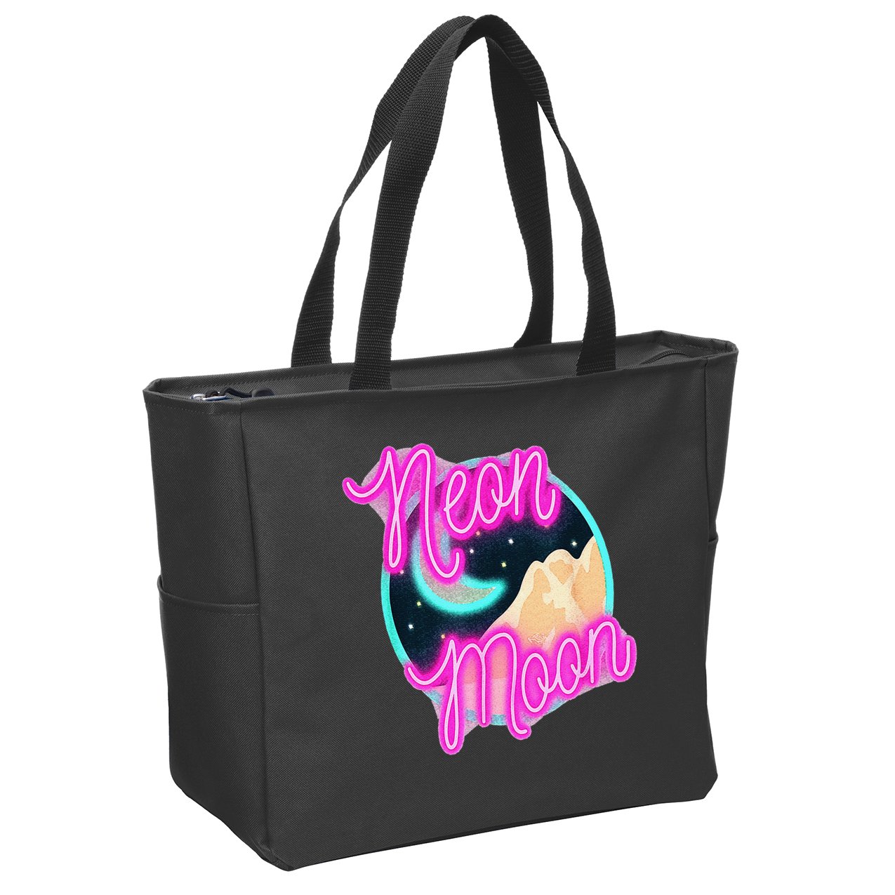 Neon Moon 90s Country Music Zip Tote Bag