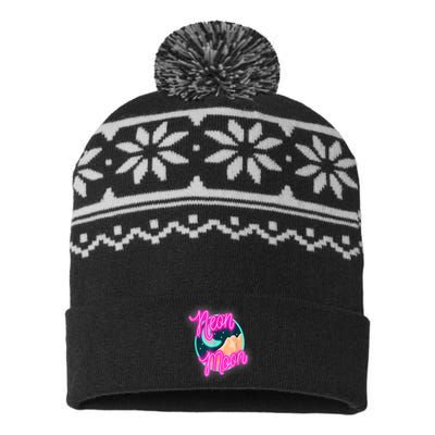 Neon Moon 90s Country Music USA-Made Snowflake Beanie