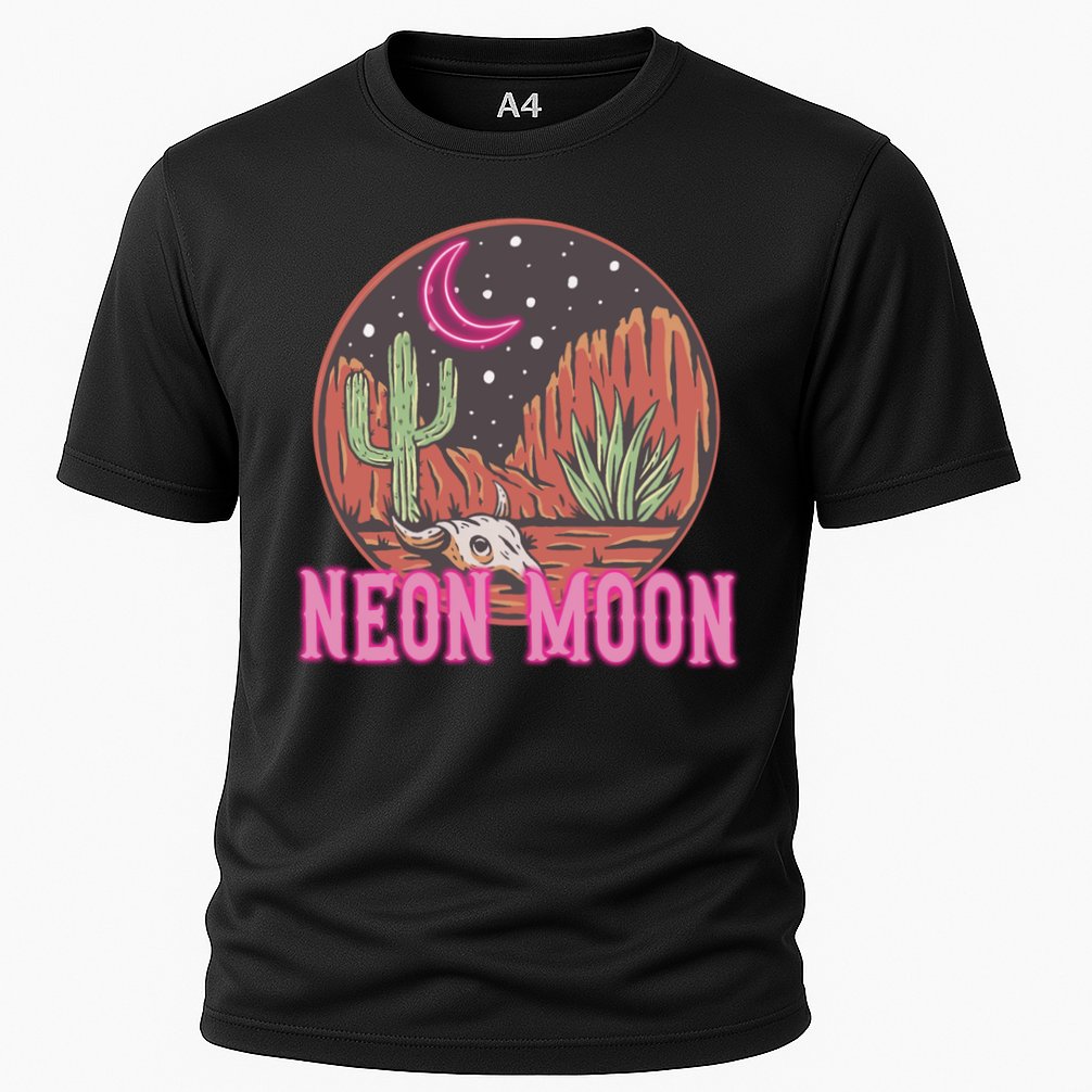 Neon Moon 90s Vintage Retro Country Western Cowboy Cowgirl Cooling Performance Crew T-Shirt