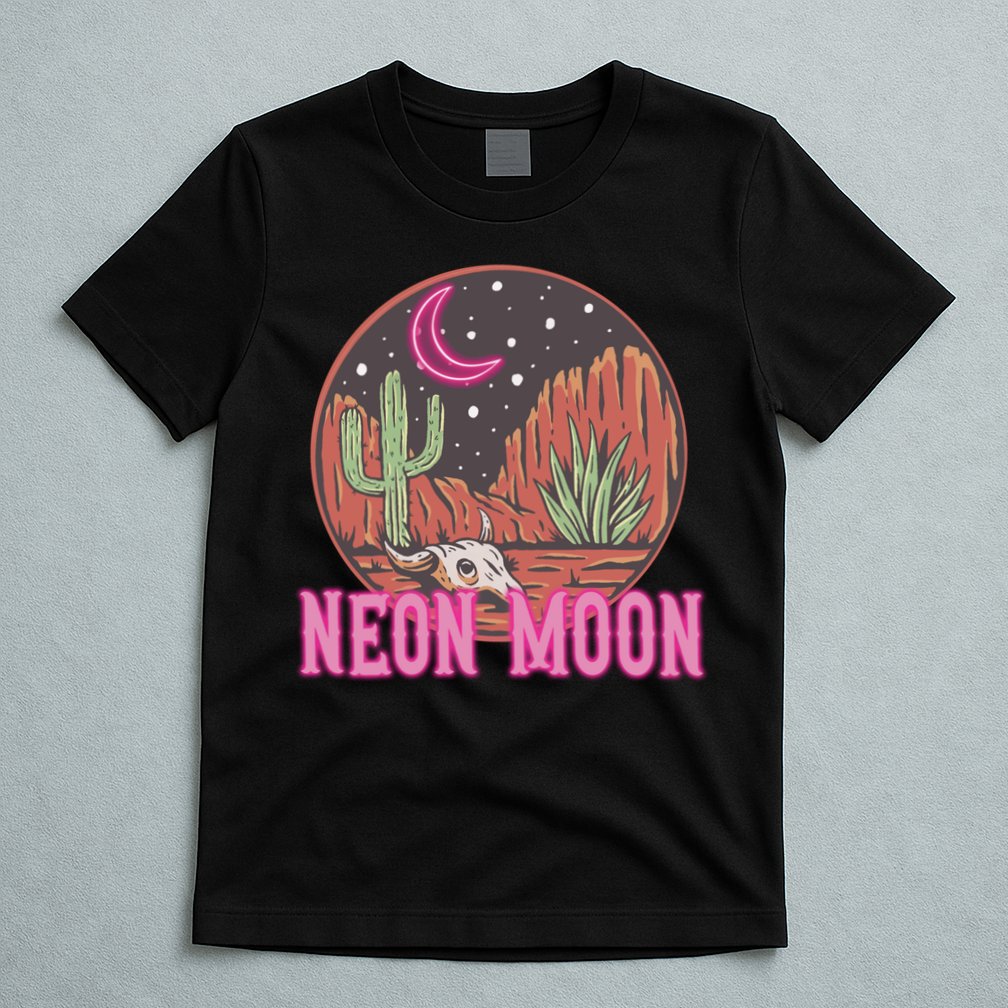 Neon Moon 90s Vintage Retro Country Western Cowboy Cowgirl T-Shirt