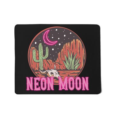 Neon Moon 90s Vintage Retro Country Western Cowboy Cowgirl Mousepad