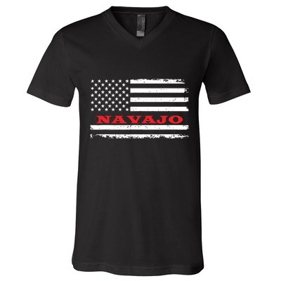 New Mexico American Flag Navajo Usa Patriotic Souvenir V-Neck T-Shirt