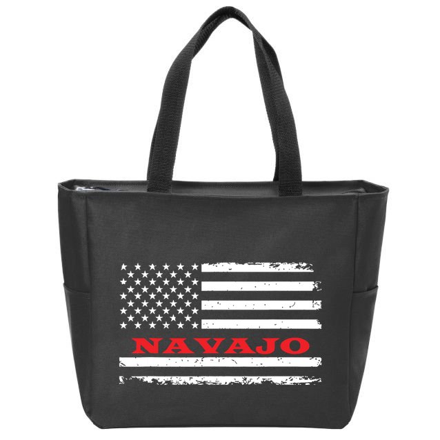New Mexico American Flag Navajo Usa Patriotic Souvenir Zip Tote Bag