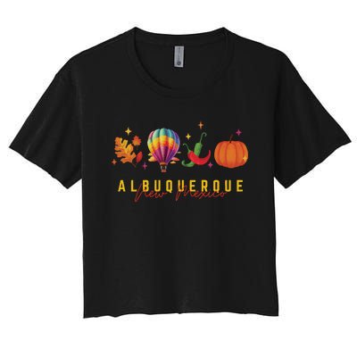 New Mexico Albuquerque Balloon Hot Air Balloon Festival Women's Crop Top Tee